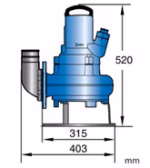 Pompe submersible boues hydraulique vortex ABS JT 15 ND - Motralec