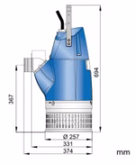 Pompe submersible épuisement ABS XJ 25 - Motralec