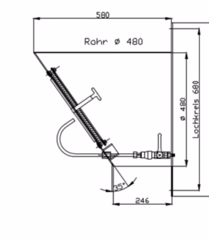 Hublot de digesteur en kit pour plaque fournie par le client BIOGASKONTOR RD 300 / RD 400