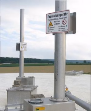 Tuyauterie de décharge de surpression avec bride BIOGASKONTOR DN 150 3 m