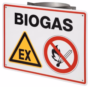 Panneaux d'avertissement Ex international simples sur plaques inox BIOGASKONTOR DN 150