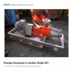 Pompe broyeuse horizontale à cardan Doda série AFI, machine qui reçoit les pièces détachées