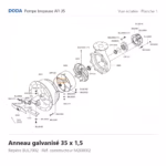 Galvanised ring 35 x 1.5 Doda – M208002 Vue éclatée Doda – Anneau galvanisé 35 x 1,5 Doda – M208002 (repère BUL7002)