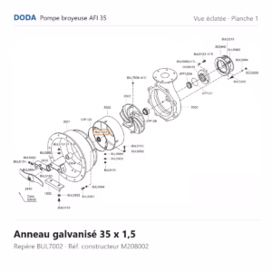 Vue éclatée Doda – Anneau galvanisé 35 x 1,5 Doda – M208002 (repère BUL7002)