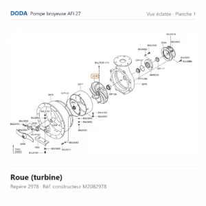 Vue éclatée Doda – Roue (turbine) Doda – M2082978 (repère 2978)