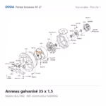 Vue éclatée Doda – Anneau galvanisé 35 x 1,5 Doda – M209002 (repère BUL7002)