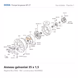 Vue éclatée Doda – Anneau galvanisé 35 x 1,5 Doda – M209002 (repère BUL7002)