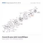 Couvercle pour joint monolithique Doda – M209034 Vue éclatée Doda – Couvercle pour joint monolithique Doda – M209034 (repère 0608034/608034)