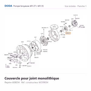 Vue éclatée Doda – Couvercle pour joint monolithique Doda – M209034 (repère 0608034/608034)