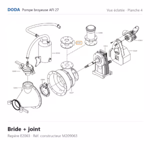 Vue éclatée Doda – Bride + joint Doda – M209063 (repère E2063)