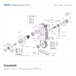 Vue éclatée Doda – Coussinet Doda – M209118 (repère CUS118)