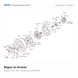 Vue éclatée Doda – Bague en bronze Doda – M2091204 (repère 1204)