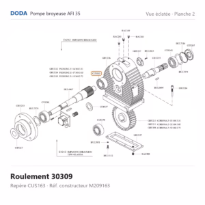 Vue éclatée Doda – Roulement 30309 Doda – M209163 (repère CUS163)