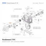 Vue éclatée Doda – Roulement T7FC Doda – M209201 (repère CUS201)