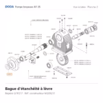 Bague d'étanchéité à lèvre Doda – M209217 Vue éclatée Doda – Bague d'étanchéité à lèvre Doda – M209217 (repère GTP217)
