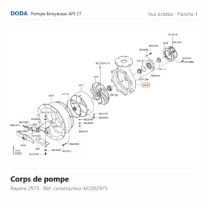 Vue éclatée Doda – Corps de pompe Doda – M2092975 (repère 2975)