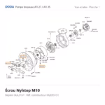 Écrou Nylstop M10 Doda – M2095151 Vue éclatée Doda – Écrou Nylstop M10 Doda – M2095151 (repère BUL5151)