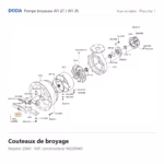 Couteaux de broyage Doda – M209940 Vue éclatée Doda – Couteaux de broyage Doda – M209940 (repère 2940)