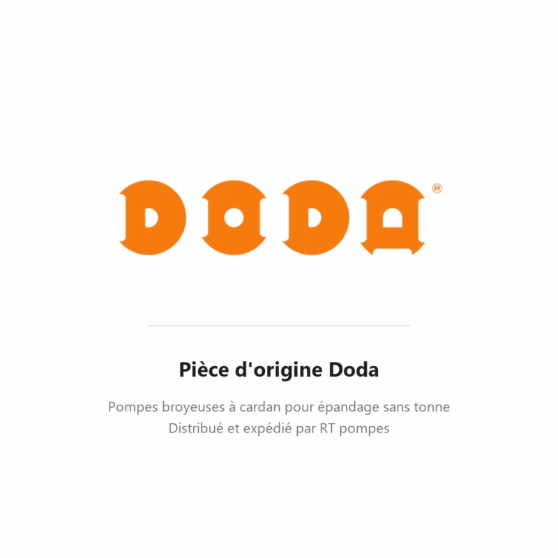 Logo Doda, pièce détachée d'origine pour pompe broyeuse à cardan, distribuée par RT pompes