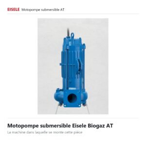 Eisele Biogaz 13 Pièces détachées motopompes submersibles Eisele - biogaz