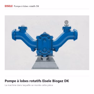 Pompe à lobes rotatifs Eisele Biogaz DK, la machine qui reçoit ces pièces détachées