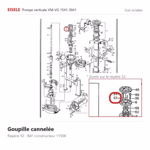 Vue éclatée Eisele Biogaz – Goupille cannelée Eisele Biogaz – 11506 (repère 52)