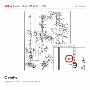Vue éclatée Eisele Biogaz – Clavette Eisele Biogaz – 13039 (repère 58)