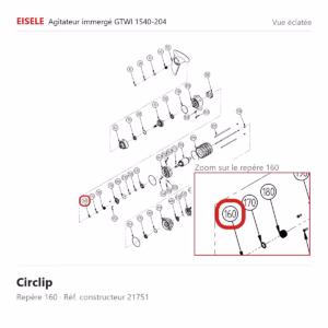 Vue éclatée Eisele Biogaz – Circlip Eisele Biogaz – 21751 (repère 160)