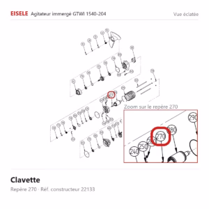 Vue éclatée Eisele Biogaz – Clavette Eisele Biogaz – 22133 (repère 270)