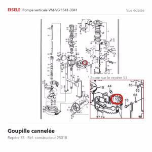 Vue éclatée Eisele Biogaz – Goupille cannelée Eisele Biogaz – 23018 (repère 53)