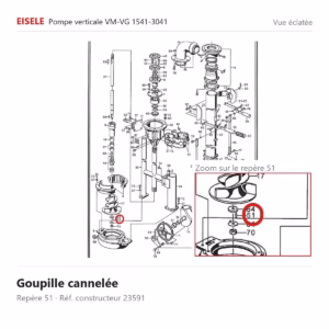 Vue éclatée Eisele Biogaz – Goupille cannelée Eisele Biogaz – 23591 (repère 51)