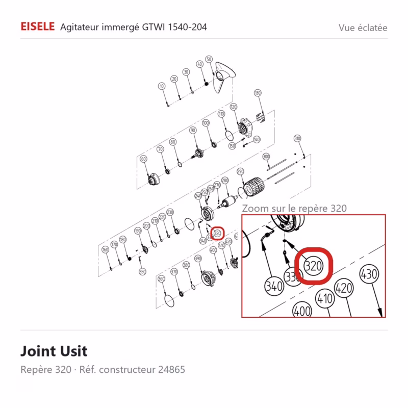 Joint Usit Eisele Biogaz – 24865 Vue éclatée Eisele Biogaz – Joint Usit Eisele Biogaz – 24865 (repère 320)