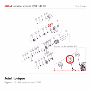 Vue éclatée Eisele Biogaz – Joint torique Eisele Biogaz – 27663 (repère 110)