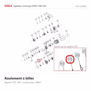 Vue éclatée Eisele Biogaz – Roulement à billes Eisele Biogaz – 28827 (repère 370)