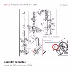 Vue éclatée Eisele Biogaz – Goupille cannelée Eisele Biogaz – 28893 (repère 54)