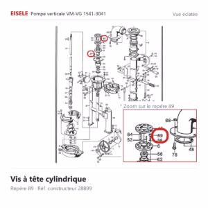 Vue éclatée Eisele Biogaz – Vis à tête cylindrique Eisele Biogaz – 28899 (repère 89)