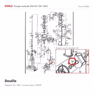 Vue éclatée Eisele Biogaz – Douille Eisele Biogaz – 29435 (repère 34)