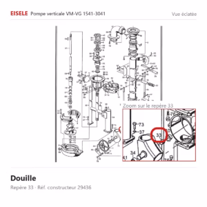 Vue éclatée Eisele Biogaz – Douille Eisele Biogaz – 29436 (repère 33)