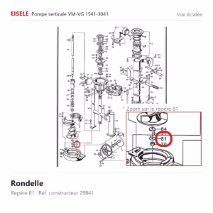 Vue éclatée Eisele Biogaz – Rondelle Eisele Biogaz – 29841 (repère 81)