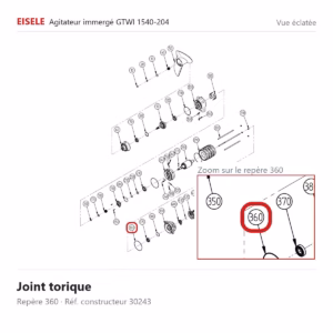 Vue éclatée Eisele Biogaz – Joint torique Eisele Biogaz – 30243 (repère 360)