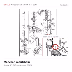 Vue éclatée Eisele Biogaz – Manchon caoutchouc Eisele Biogaz – 30428 (repère 47)