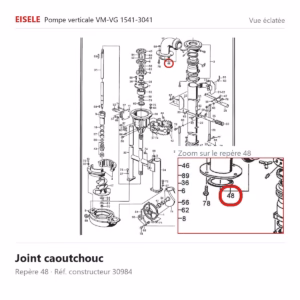 Vue éclatée Eisele Biogaz – Joint caoutchouc Eisele Biogaz – 30984 (repère 48)