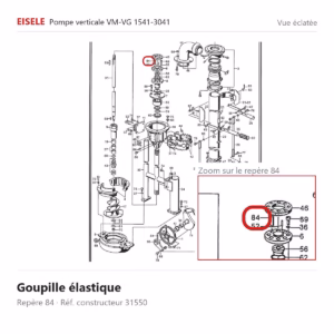 Vue éclatée Eisele Biogaz – Goupille élastique Eisele Biogaz – 31550 (repère 84)