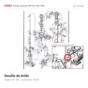 Vue éclatée Eisele Biogaz – Douille de bride Eisele Biogaz – 31554 (repère 40)