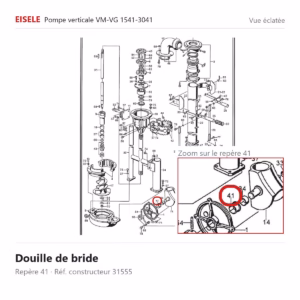 Vue éclatée Eisele Biogaz – Douille de bride Eisele Biogaz – 31555 (repère 41)