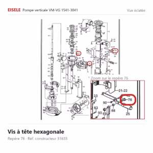 Vue éclatée Eisele Biogaz – Vis à tête hexagonale Eisele Biogaz – 31633 (repère 77)