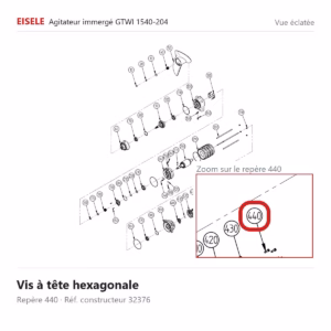 Vue éclatée Eisele Biogaz – Vis à tête hexagonale Eisele Biogaz – 32376 (repère 440)