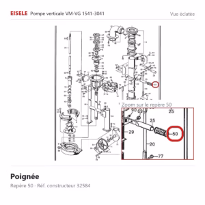 Vue éclatée Eisele Biogaz – Poignée Eisele Biogaz – 32584 (repère 50)