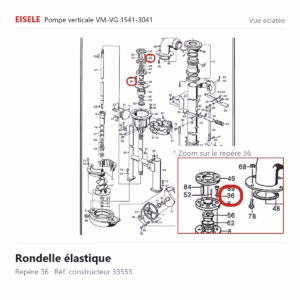 Vue éclatée Eisele Biogaz – Rondelle élastique Eisele Biogaz – 33553 (repère 36)