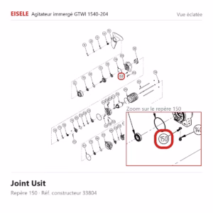 Vue éclatée Eisele Biogaz – Joint Usit Eisele Biogaz – 33804 (repère 150)
